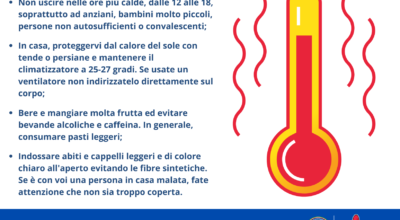 ONDATA DI CALORE: LA REGIONE PUGLIA ADOTTA DISPOSIZIONE INTEGRATIVA OPERATIVA